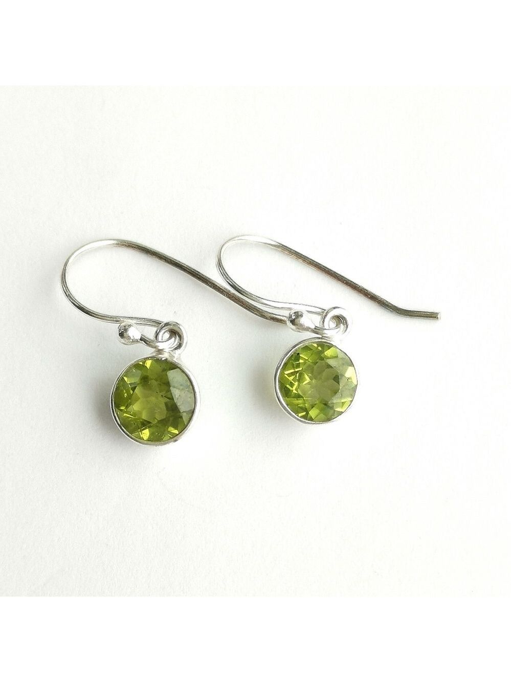 Peridot Dangle Drop Earrings in Sterling Silver Green